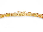 Natural Orange Sapphire Bracelet With Diamonds 12.3 Carats 14K Yellow Gold