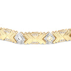 Diamond Cocktail Bracelet 14K Yellow Gold Plated Sterling Silver 9 Inches