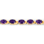 Amethyst Tennis Bracelet 7.96 Carats Gold Plated Silver
