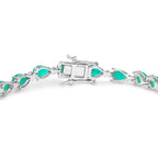 Emerald Bracelet With Diamonds 8.34 Carats 14K White Gold