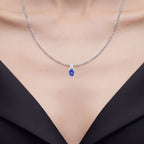Tanzanite Pendant With Diamonds 2.08 Carats 14K White Gold