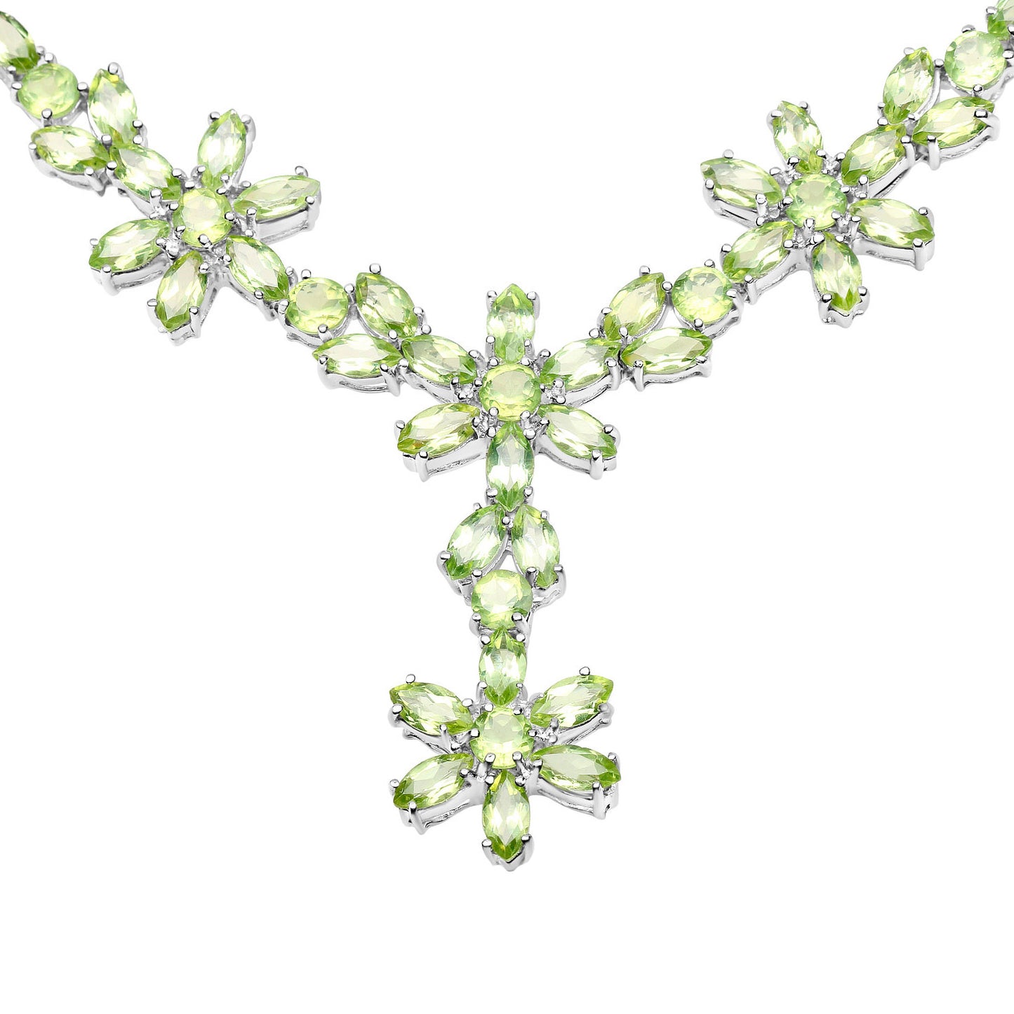 Peridot Necklace 43 Carats Sterling Silver