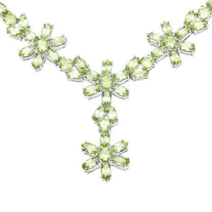 Peridot Necklace 43 Carats Sterling Silver