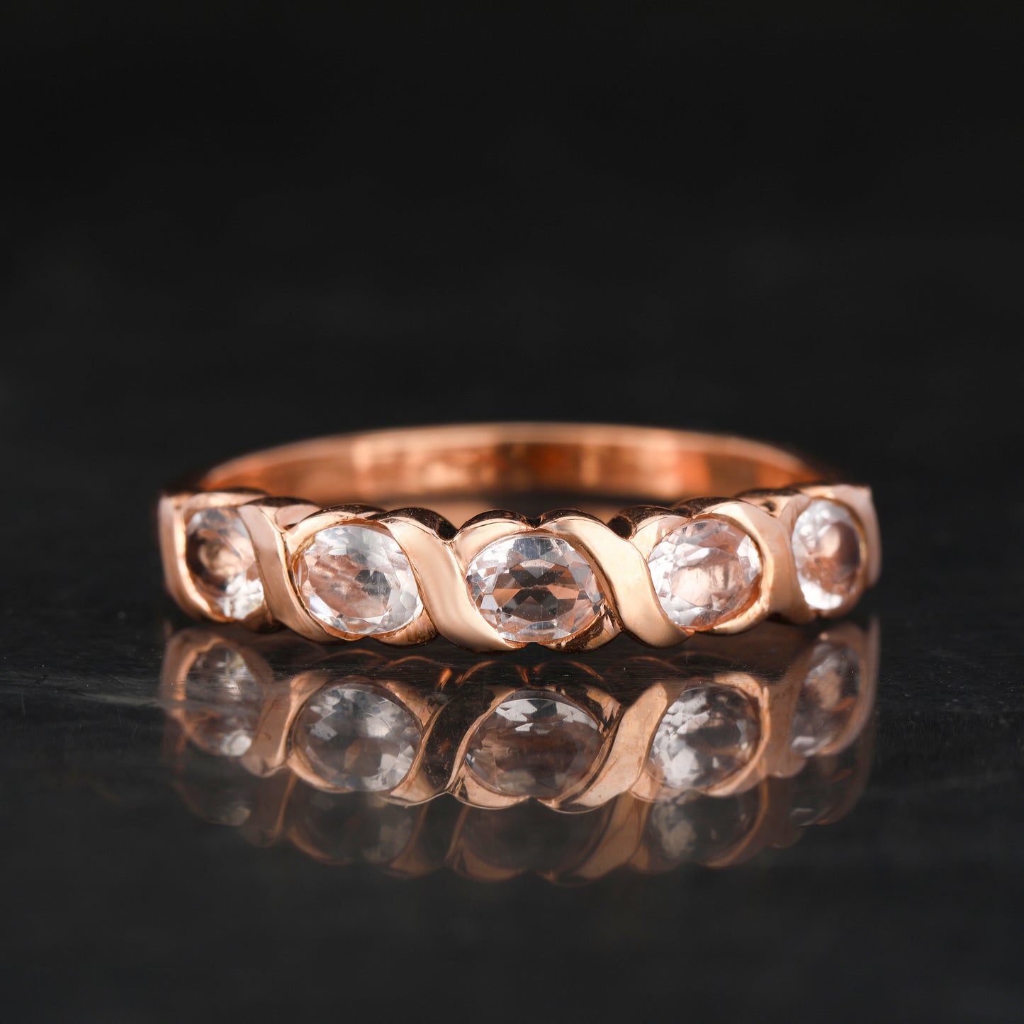 Morganite Ring 0.75 Carats 9K Rose Gold