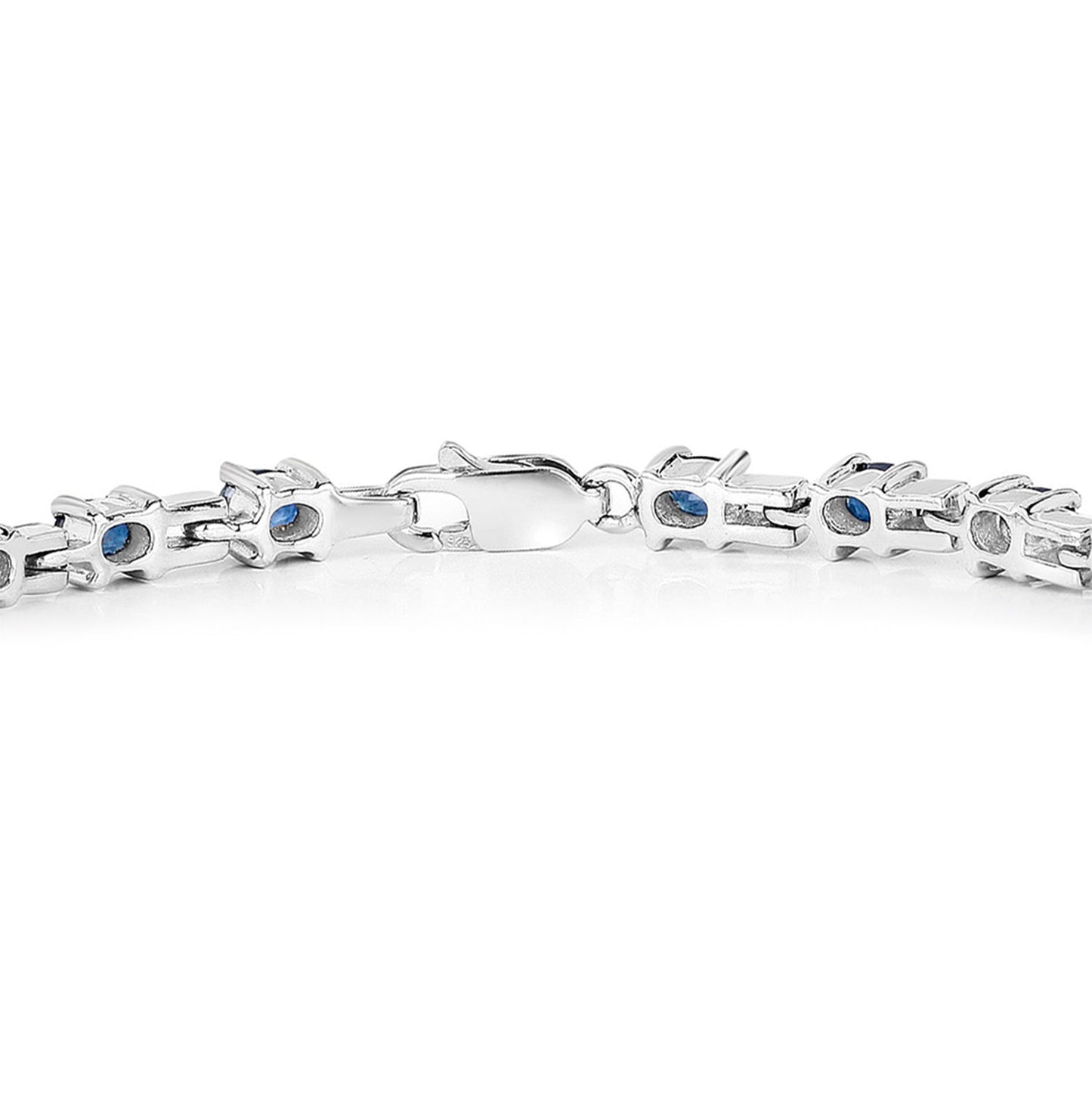 Blue Sapphire Link Bracelet 4.4 Carats Sterling Silver