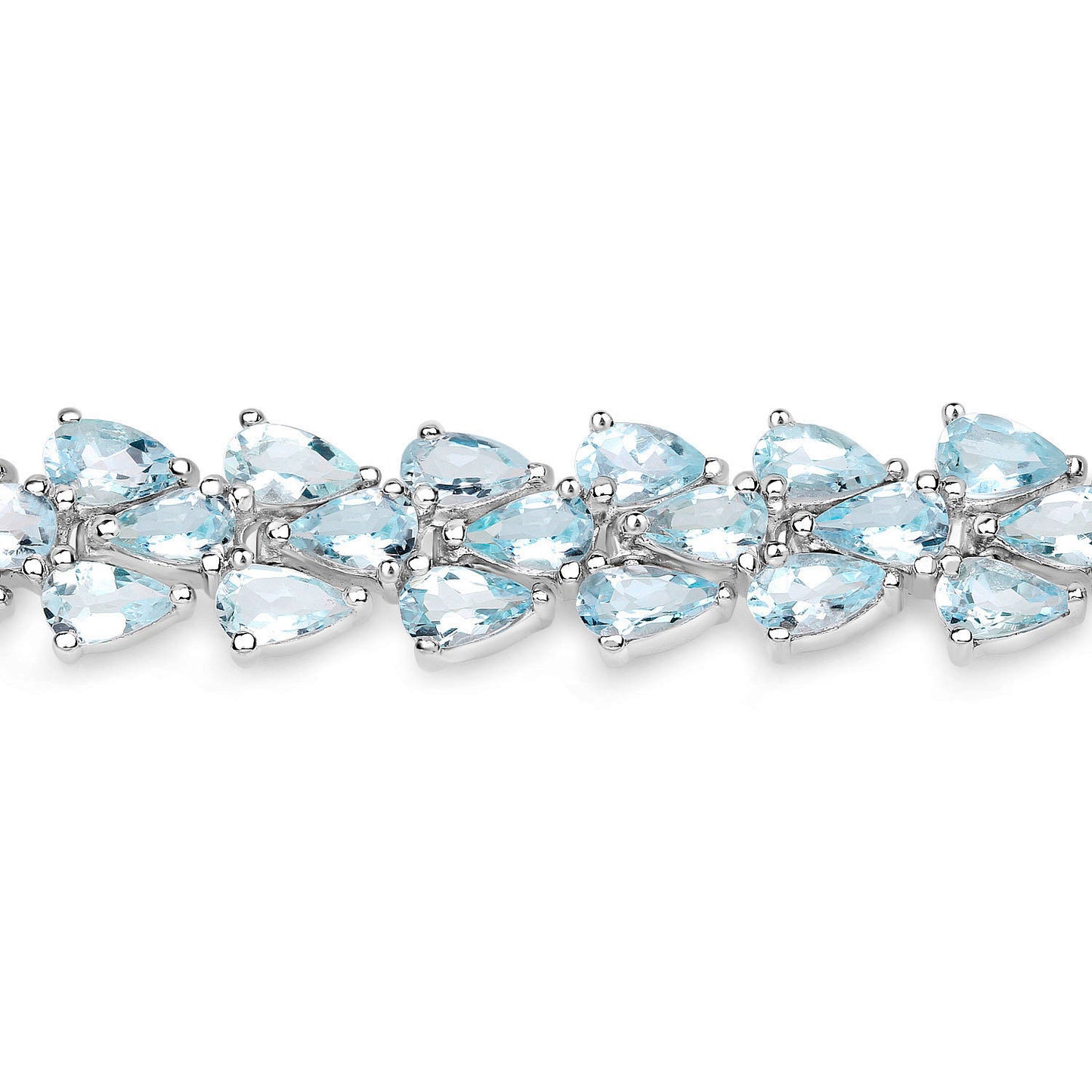 Aquamarine Tennis Bracelet 14.1 Carats Sterling Silver