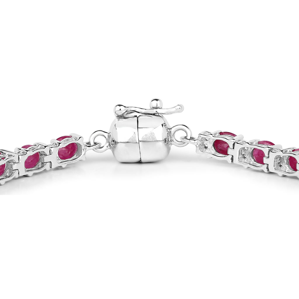 Ruby Bracelet With White Topaz 7.9 Carats Sterling Silver
