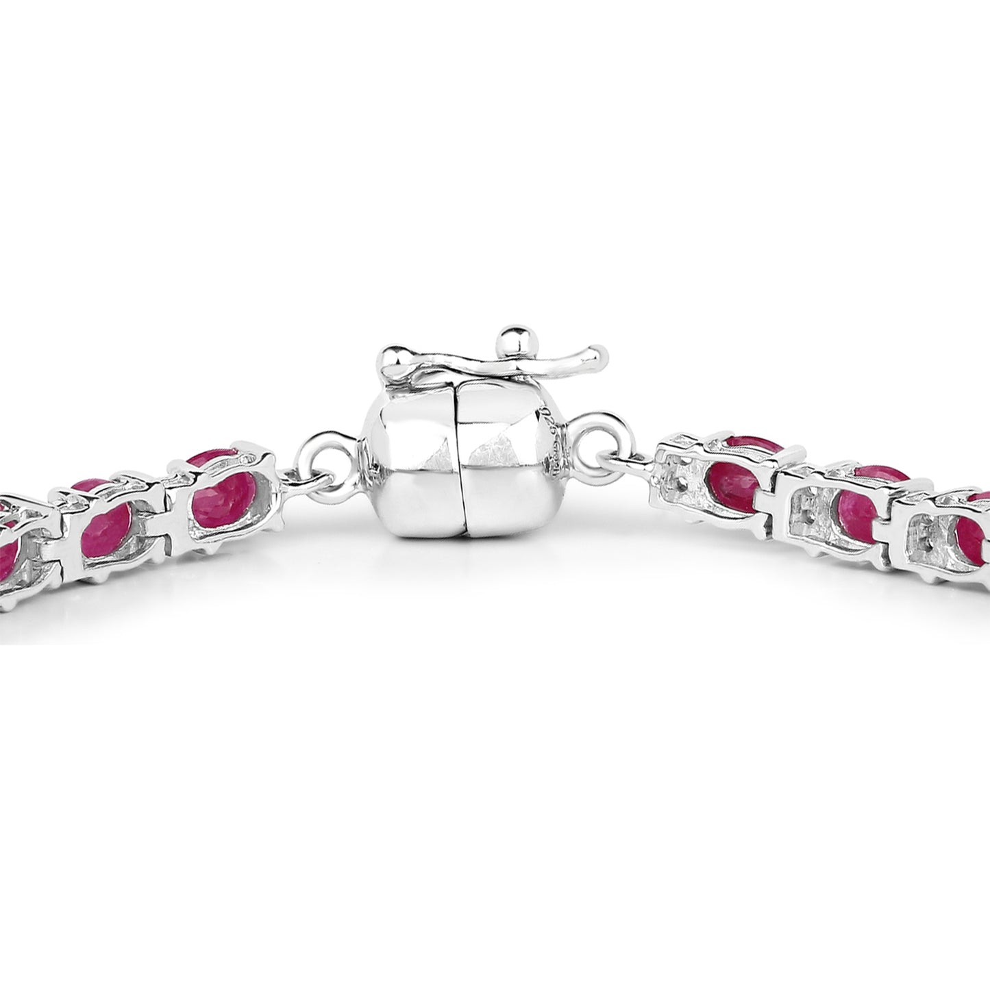 Ruby Bracelet With White Topaz 7.9 Carats Sterling Silver