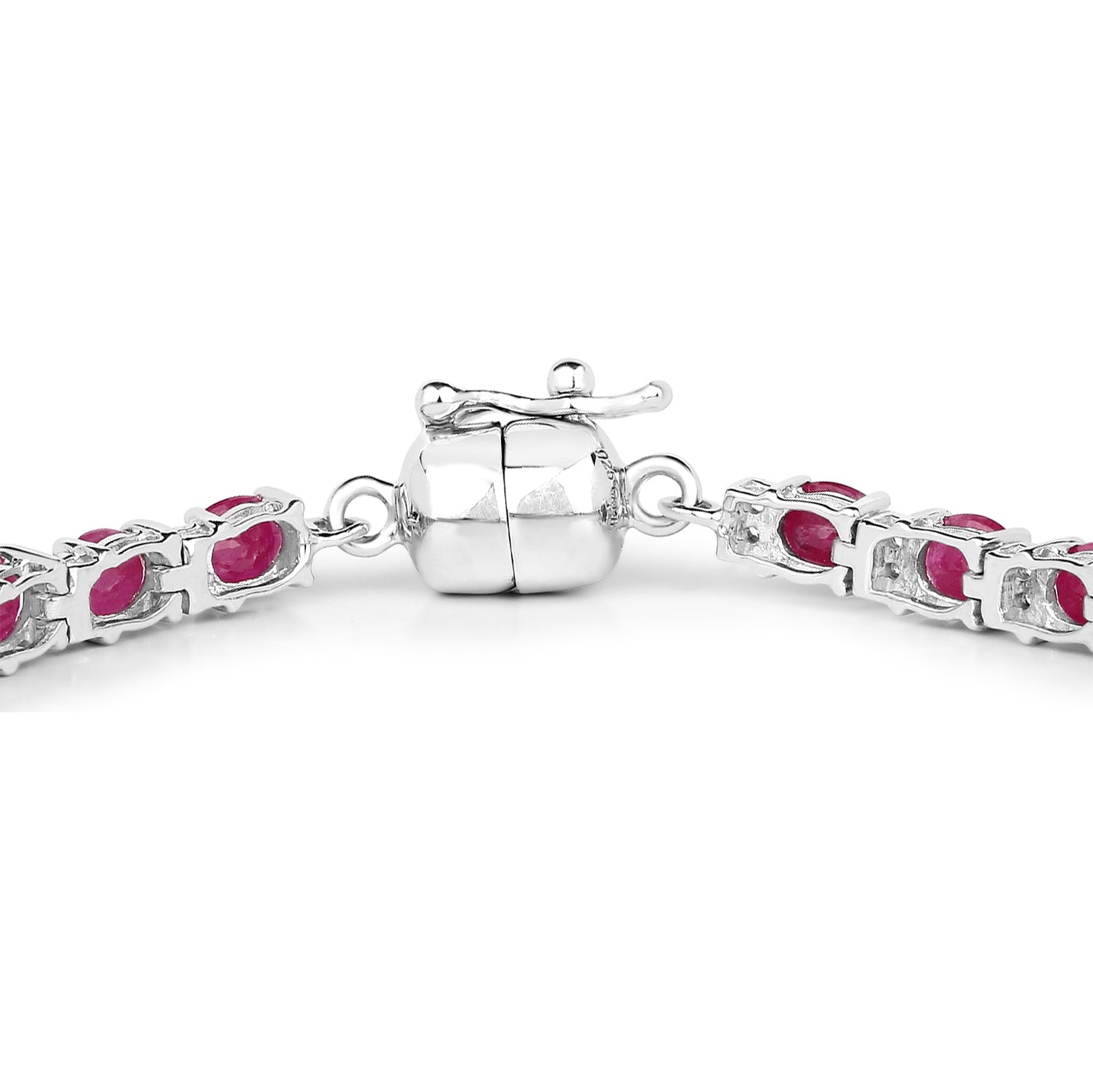 Ruby Bracelet With White Topaz 7.9 Carats Sterling Silver