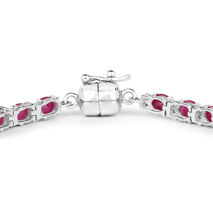 Ruby Bracelet With White Topaz 7.9 Carats Sterling Silver