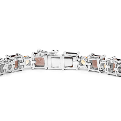 Smoky Quartz Bracelet With Citrine 23.4 Carats Sterling Silver