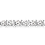 Diamond Tennis Bracelet 0.94 Carats Sterling Silver