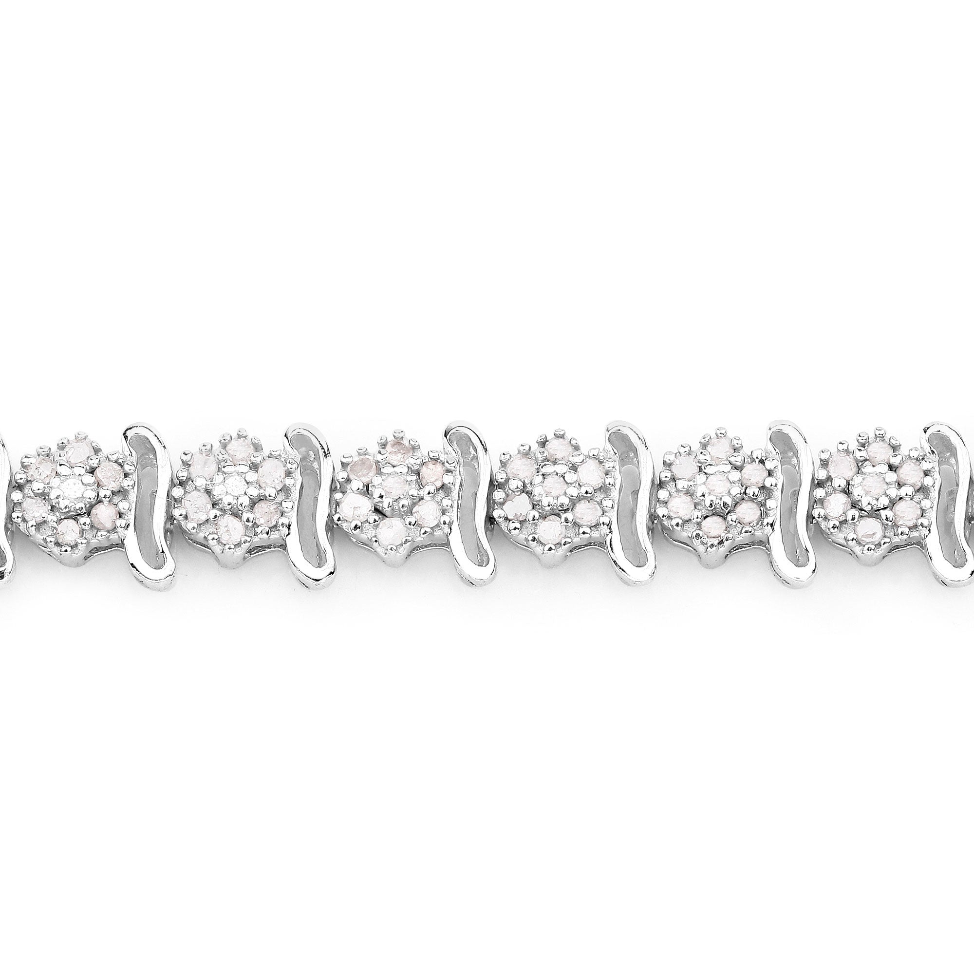 Diamond Tennis Bracelet 0.94 Carats Sterling Silver
