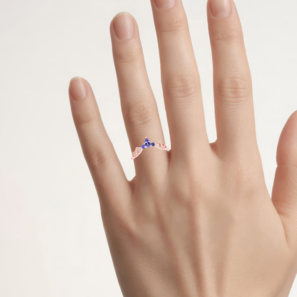 Tanzanite Bat Ring 0.26 Carats Gold Plated Silver