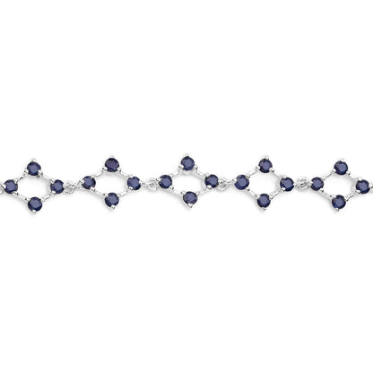 Blue Sapphire Strand Bracelet 3.3 Carats Silver