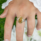 Citrine Ring Diamonds 4.53 Carats Sterling Silver