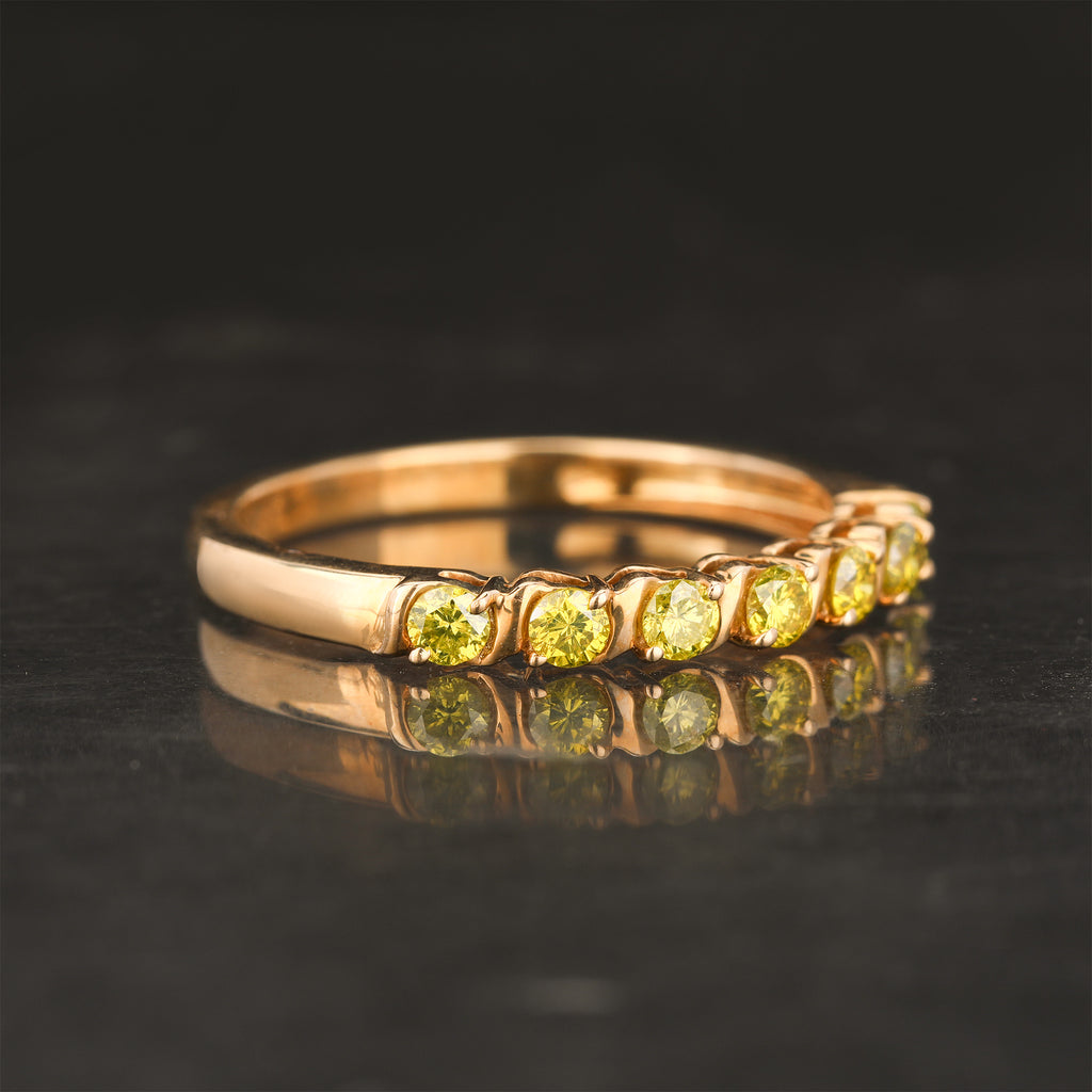 Yellow Diamond Ring 0.31 Carats 9K Yellow Gold