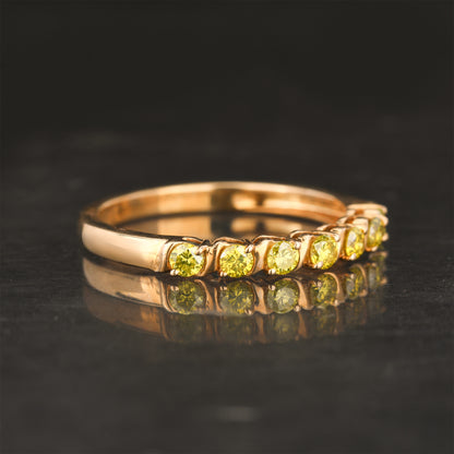 Yellow Diamond Ring 0.31 Carats 9K Yellow Gold