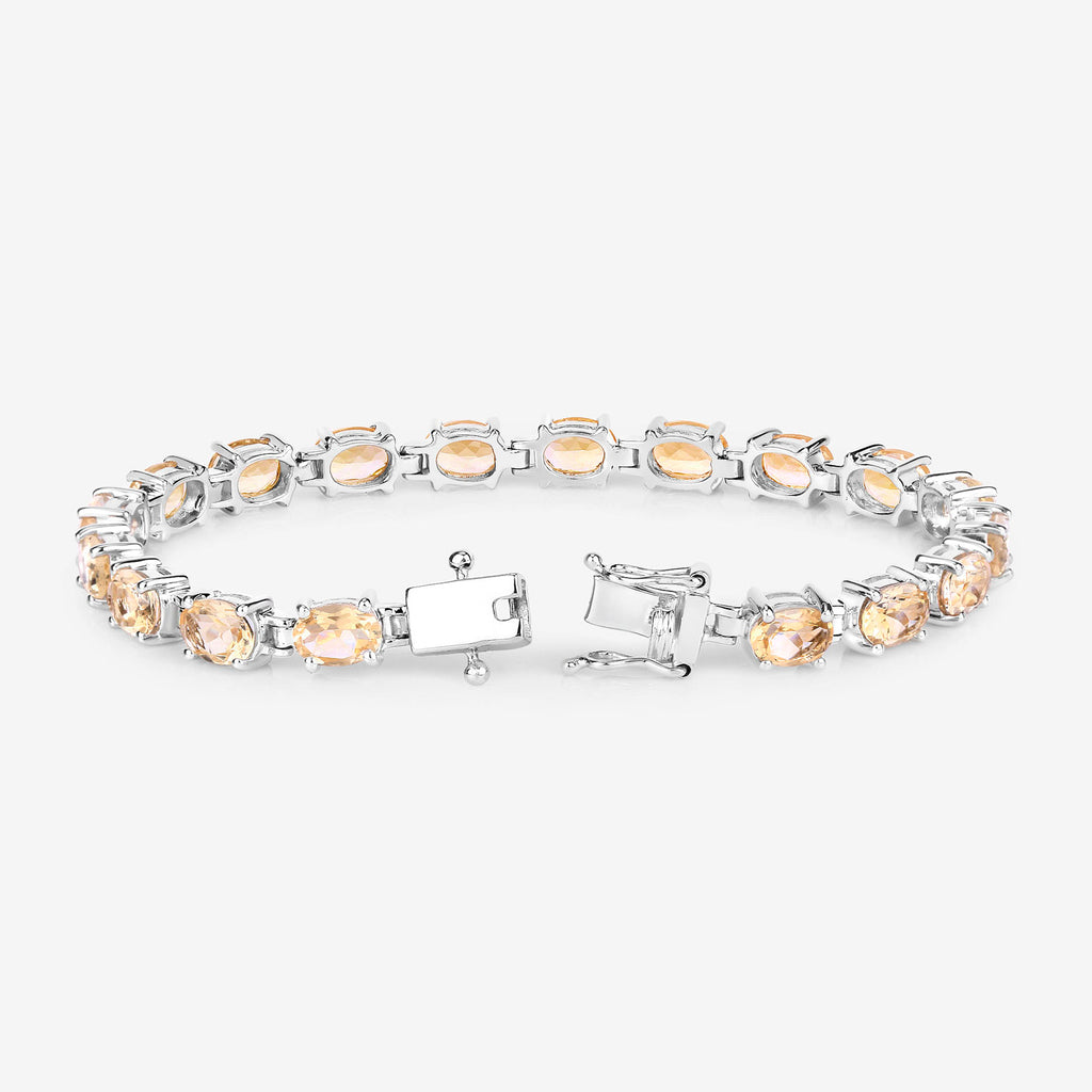 Citrine Tennis Bracelet 14.3 Carats Sterling Silver