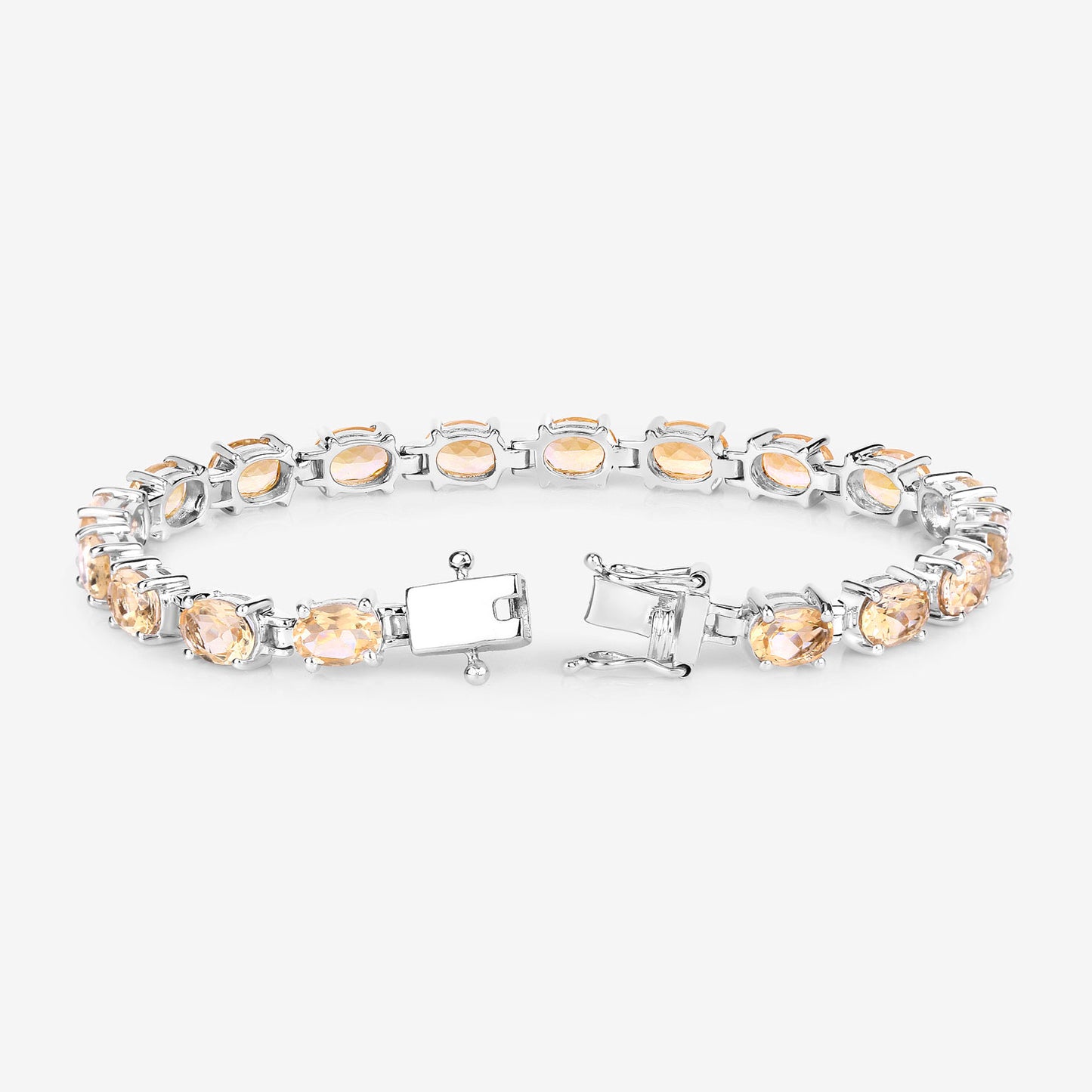 Citrine Tennis Bracelet 14.3 Carats Sterling Silver
