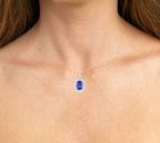 Natural Tanzanite Pendant With Diamonds 3.56 Carats 14K Yellow Gold