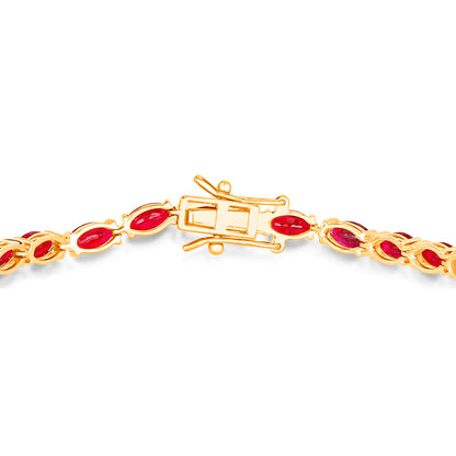 Ruby Bracelet 9.48 Carats 14K Yellow Gold