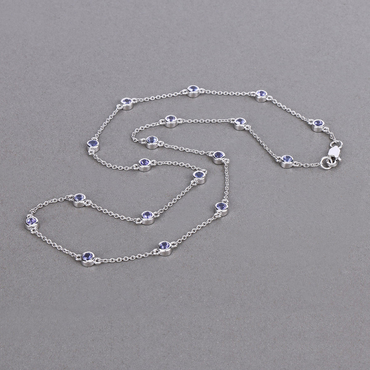 Tanzanite Necklace 1.78 Carats Sterling Silver