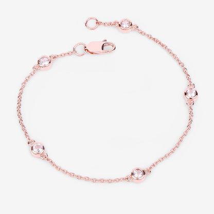 Morganite Bracelet 0.44 Carats Gold Plated Silver