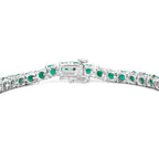 Emerald Bracelet 7.46 Carats Sterling Silver