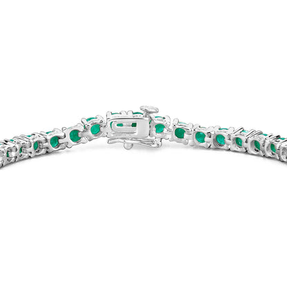 Emerald Bracelet 7.46 Carats Sterling Silver