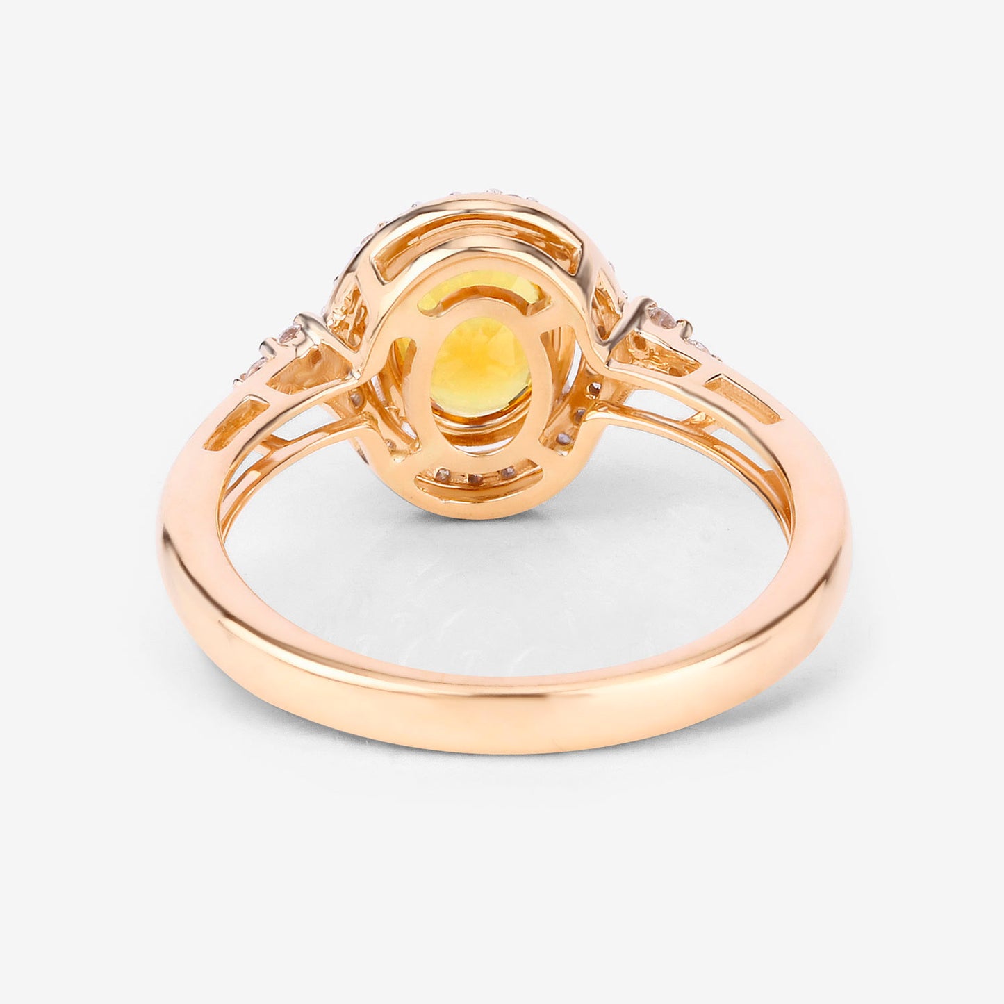 Natural Yellow Sapphire Ring Diamond Setting 1.75 Carats 14K Yellow Gold