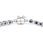 Blue Sapphire Bracelet With White Topaz 8.38 Carats Sterling Silver