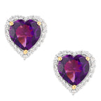 Amethyst Earrings White Topaz 3.46 Carats 18K Yellow Gold Plated Silver