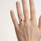 Blue Sapphire Ring With Diamonds 0.83 Carats 14K White Gold