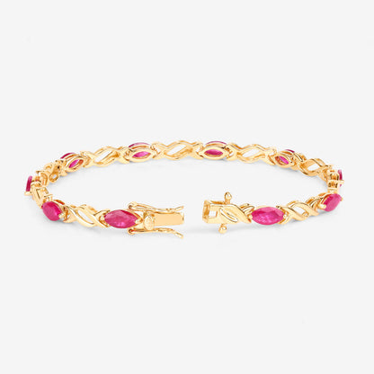 Ruby Bracelet 4.98 Carats 10K Yellow Gold