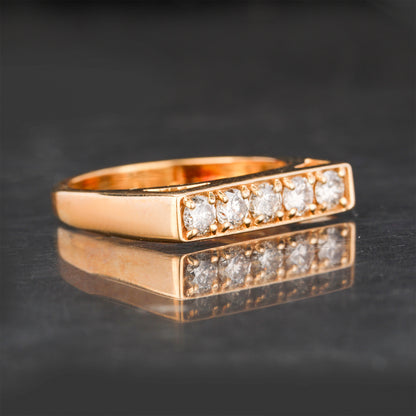 Light Brown Diamond Ring 0.5 Carats 9K Yellow Gold
