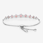 Pink Opal Bracelet With White Topaz 5.3 Carats Sterling Silver