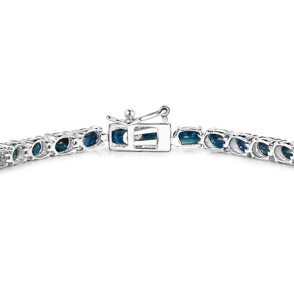 Blue Sapphire Bracelet 7.46 Carats 14K White Gold