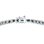 Blue Sapphire Bracelet 7.46 Carats 14K White Gold