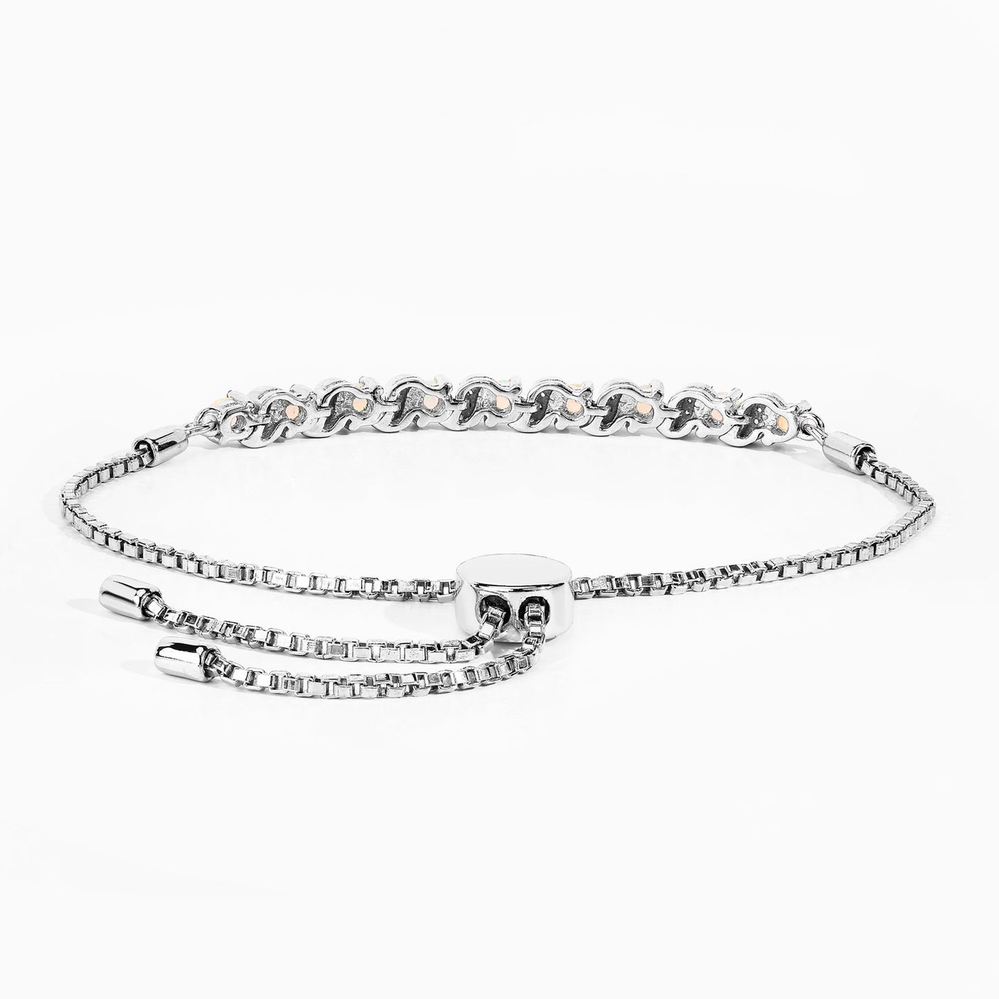 Ethiopian Opal Bracelet With White Topaz 0.86 Carats Sterling Silver