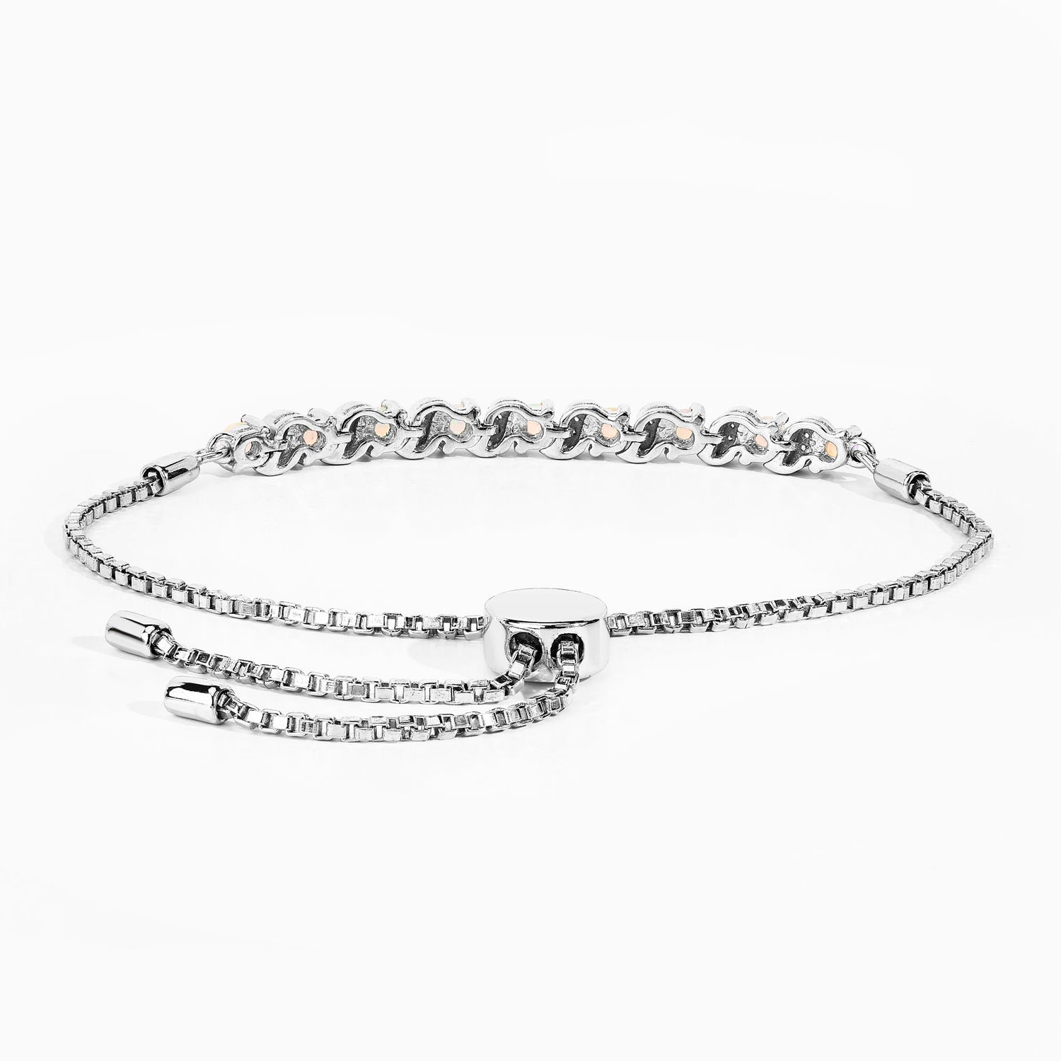 Ethiopian Opal Bracelet With White Topaz 0.86 Carats Sterling Silver