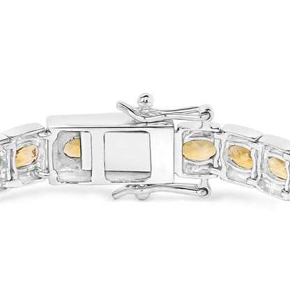 Citrine Tennis Bracelet 12.4 Carats Sterling Silver