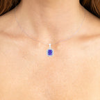 Natural Tanzanite Pendant With Diamonds 2.48 Carats 14K White Gold