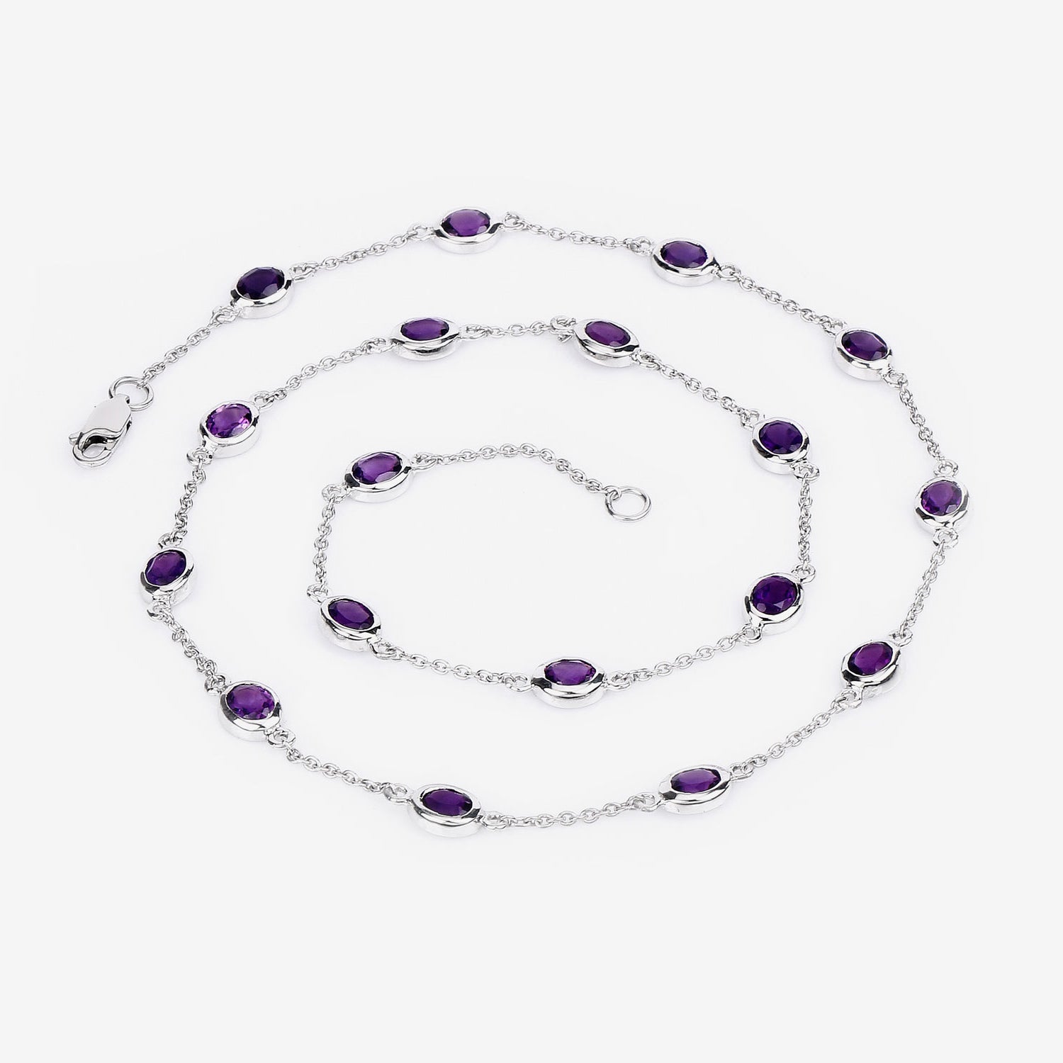 Amethyst Necklace 6.1 Carats Sterling Silver