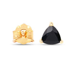 Black Sapphire Stud Earrings 0.68 Carats 14K Yellow Gold