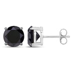 Black Diamond Earrings 5.4 Carats 14K White Gold