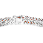 Garnet Bracelet 18.4 Carats 18K White Gold Plated Silver