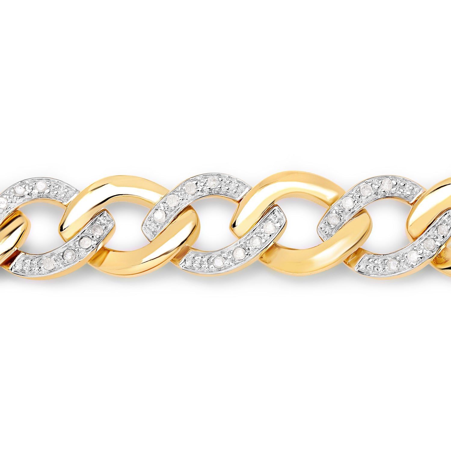 Diamond Bracelet 0.68 Carats Gold Plated Silver