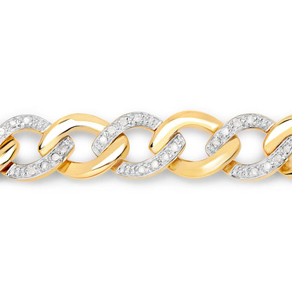 Diamond Bracelet 0.68 Carats Gold Plated Silver