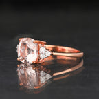 Morganite Ring With Diamonds 2.43 Carats 9K Rose Gold
